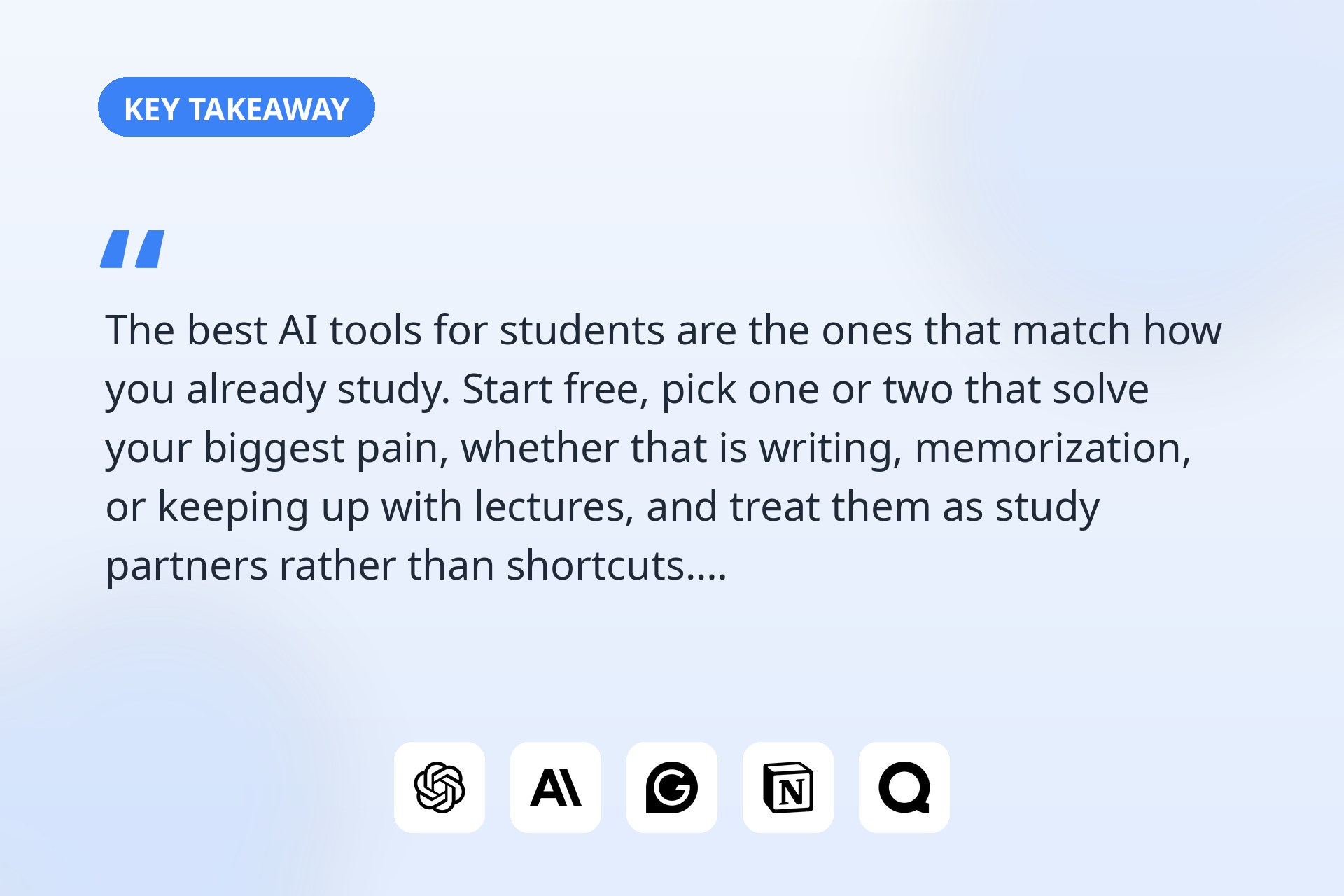 The key takeaway from this guide.
