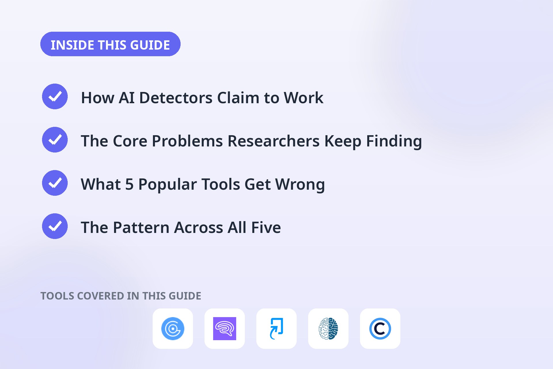 Inside this guide: the key sections covered and the tools compared.
