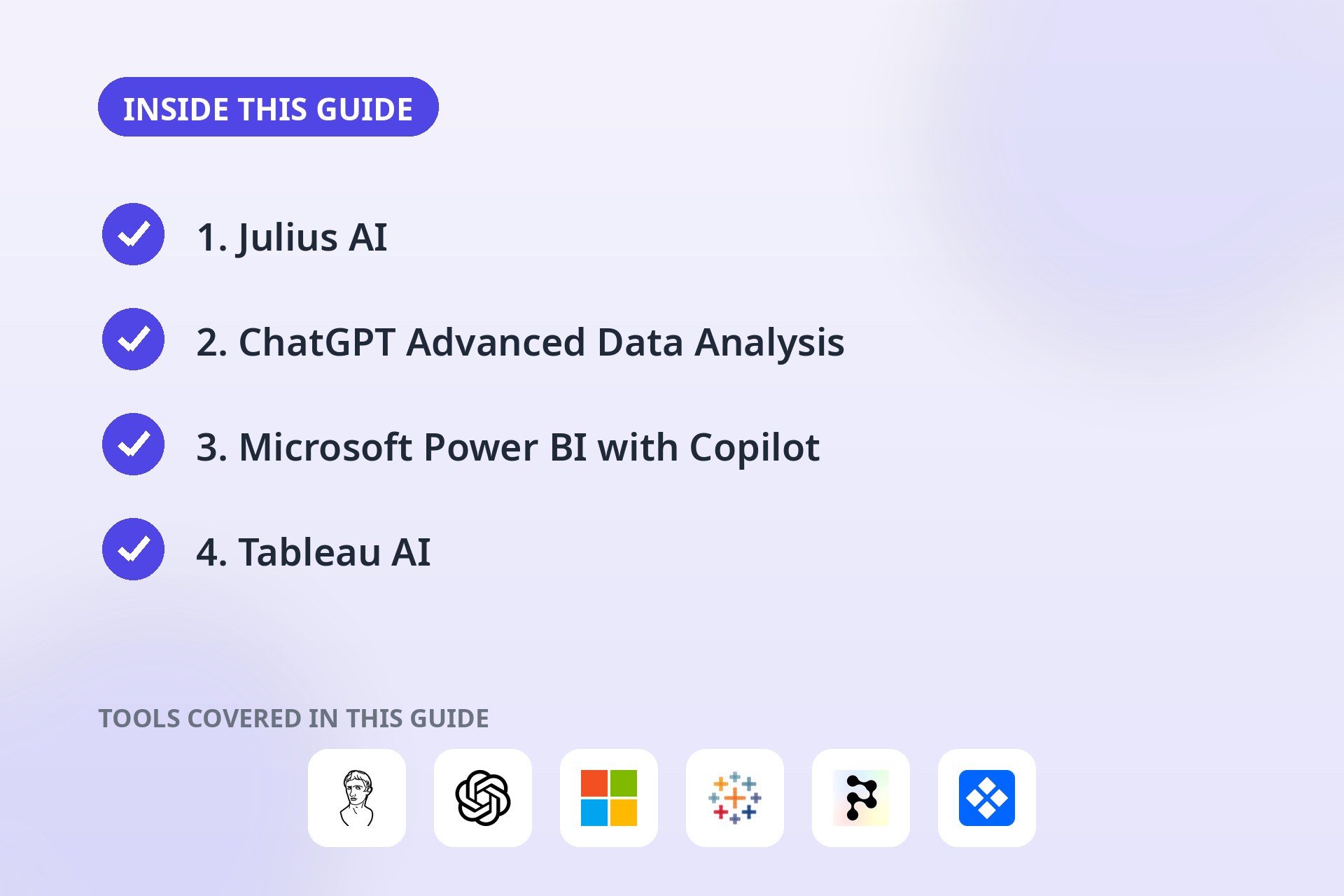 Inside this guide: the key sections covered and the tools compared.