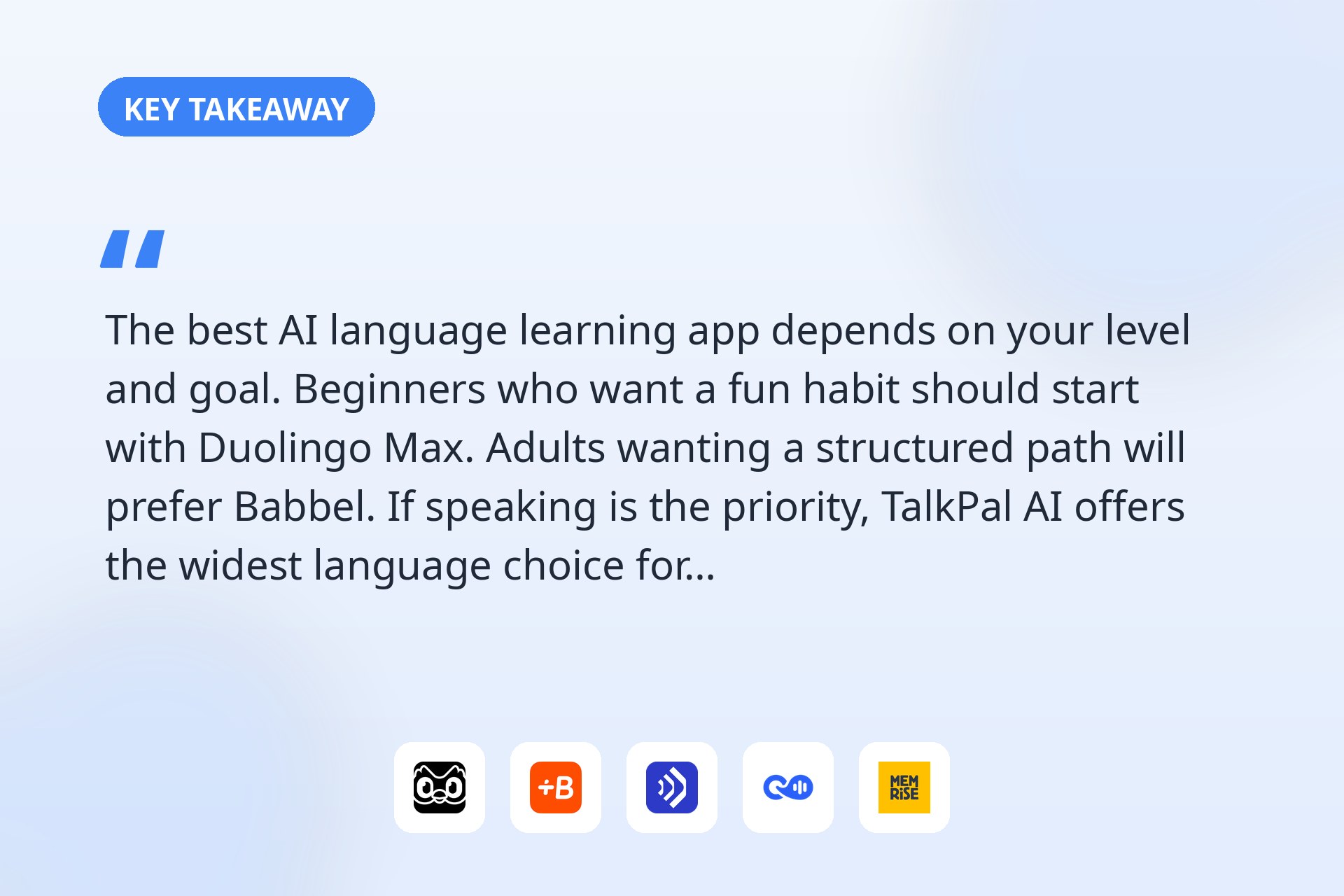 The key takeaway from this guide.