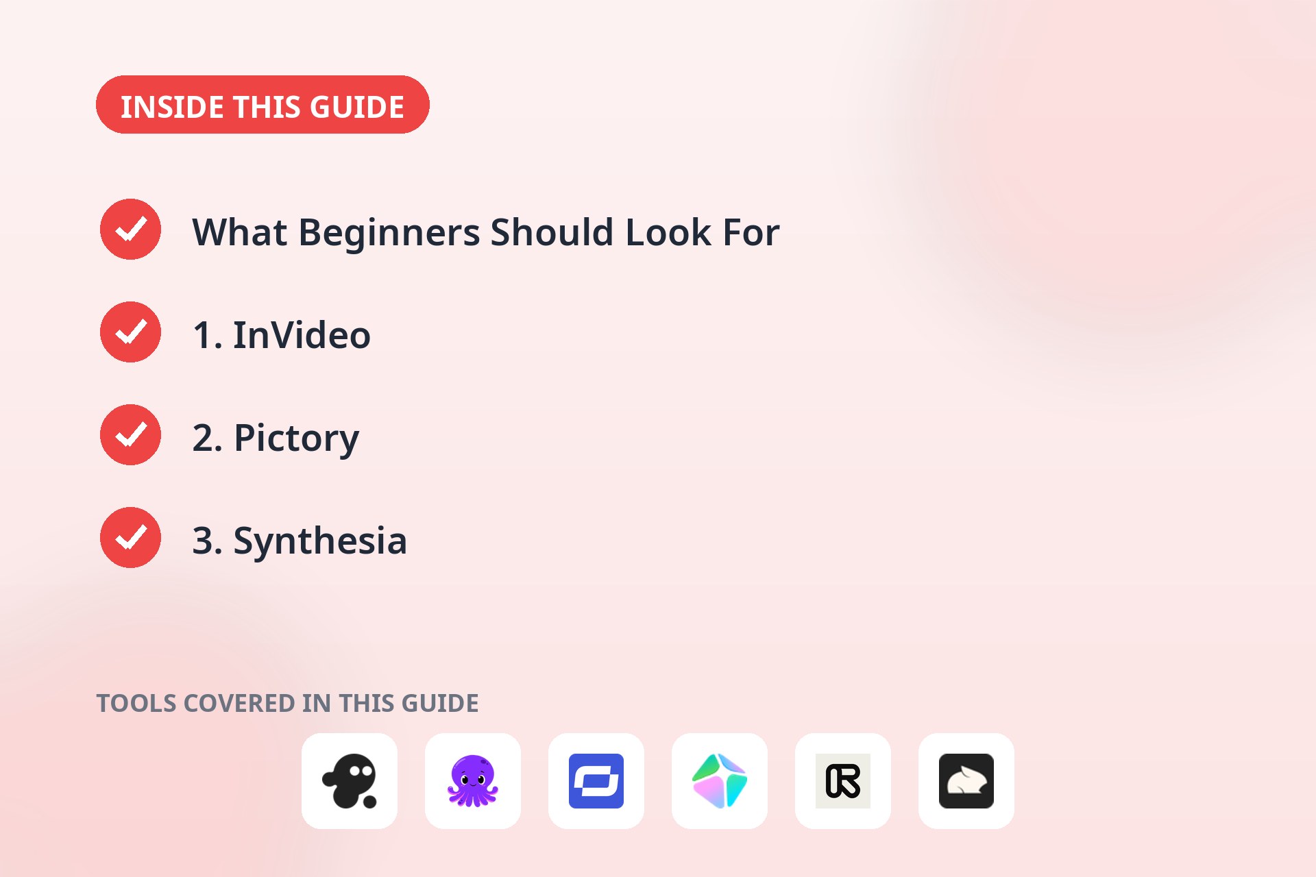 Inside this guide: the key sections covered and the tools compared.
