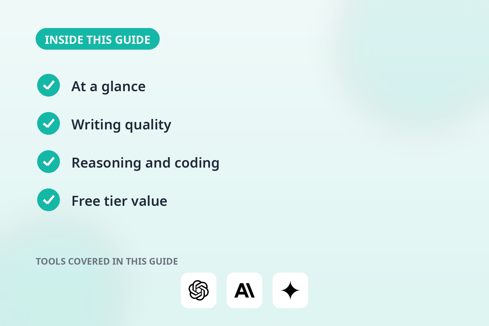 Inside this guide: the key sections covered and the tools compared.
