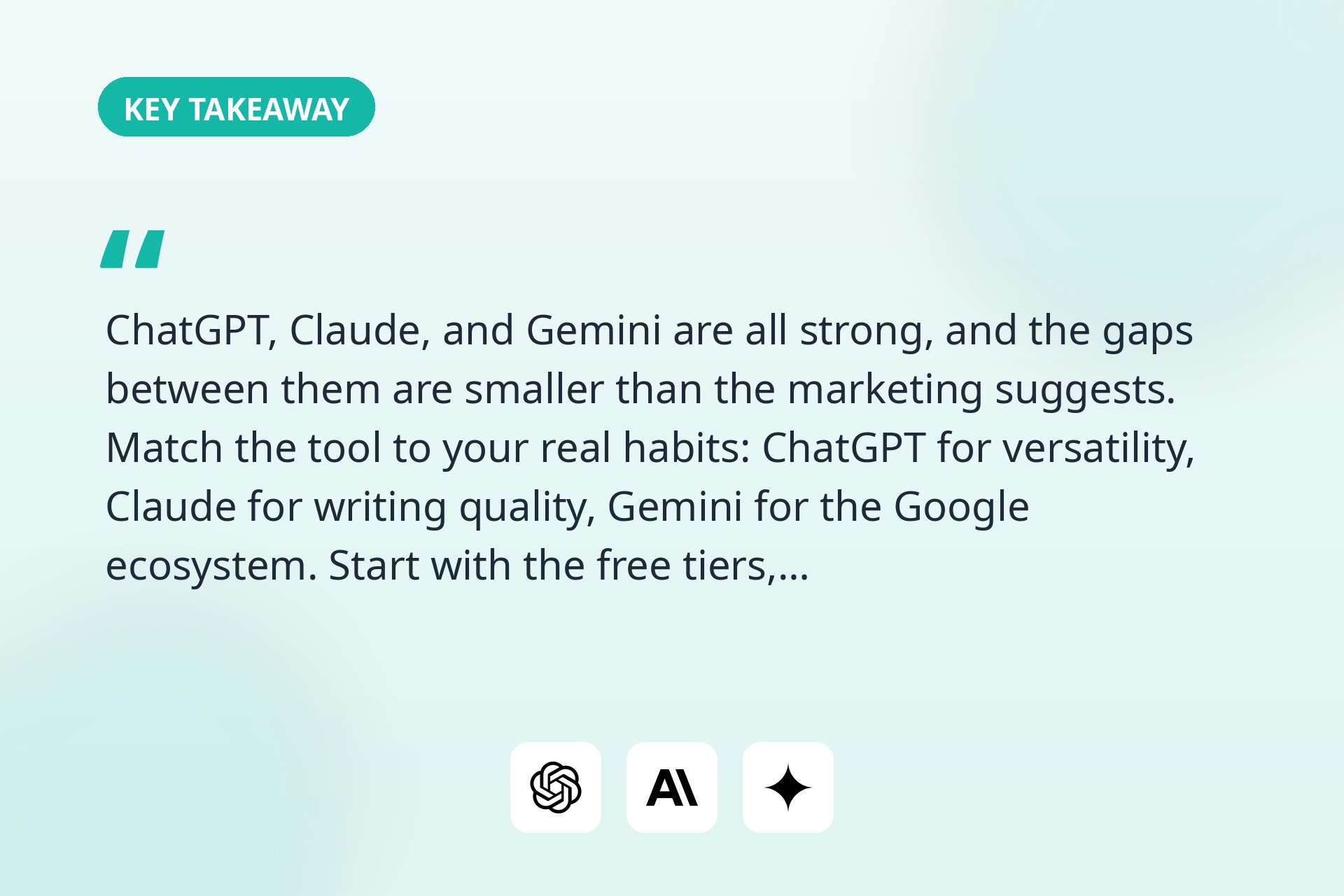 The key takeaway from this guide.